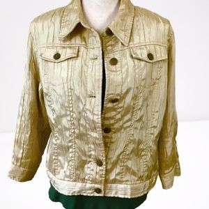 Ruby Rd tan snazzy trucker jacket 16P